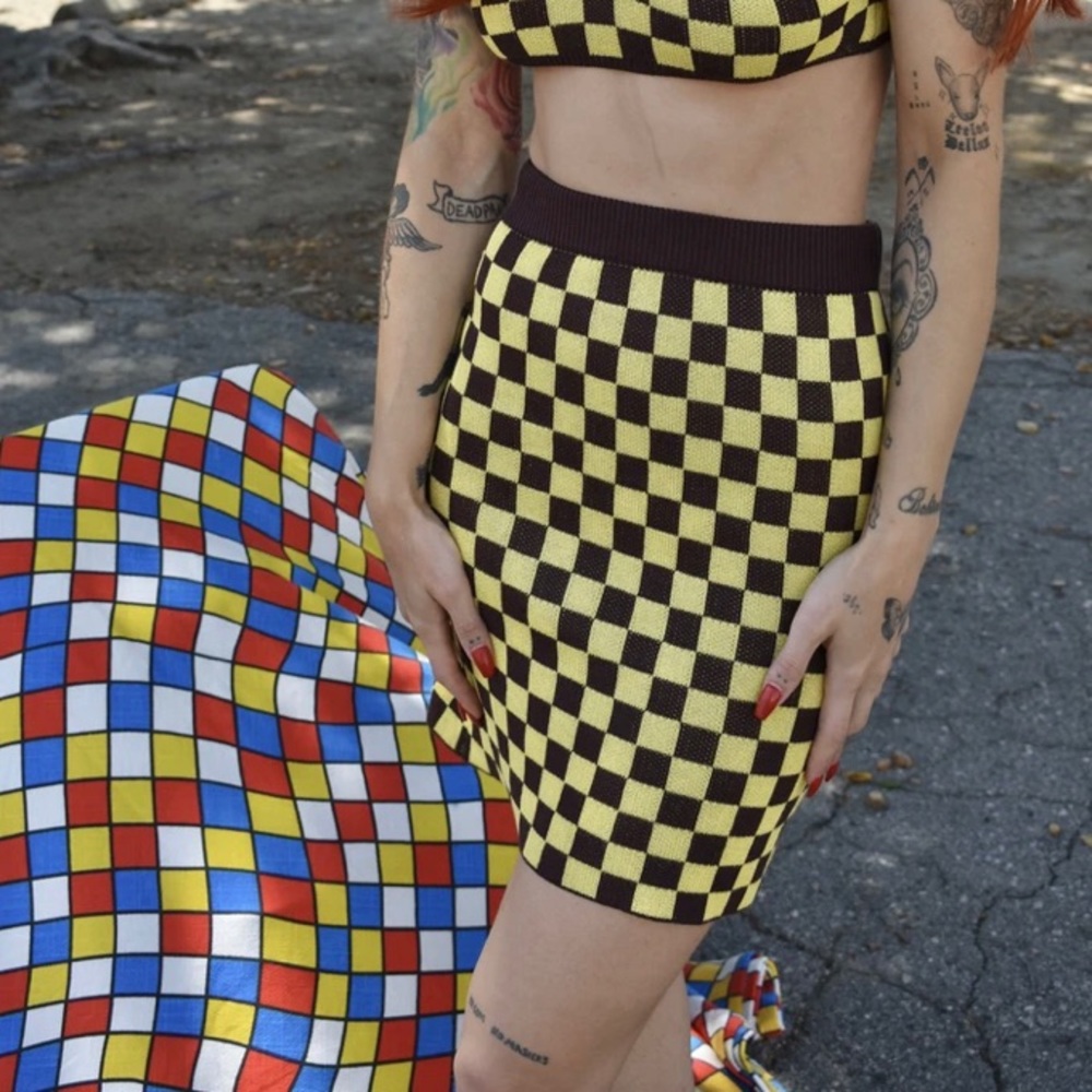 Fashion Brand Company Brown/Yellow Knit Skirt